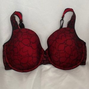 💋Fredericks Of Hollywood Full Figure Bra Red 34DD